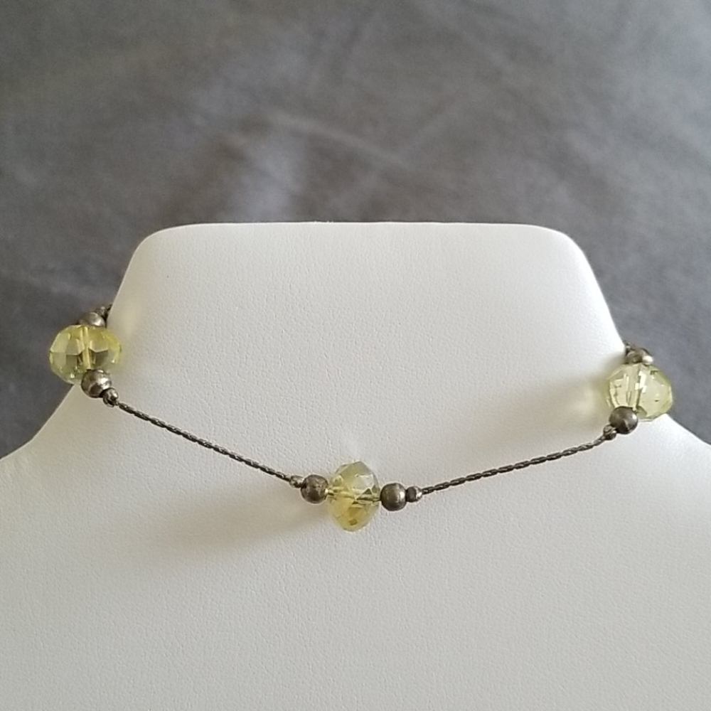 Yellow Faceted Bead Bracelet